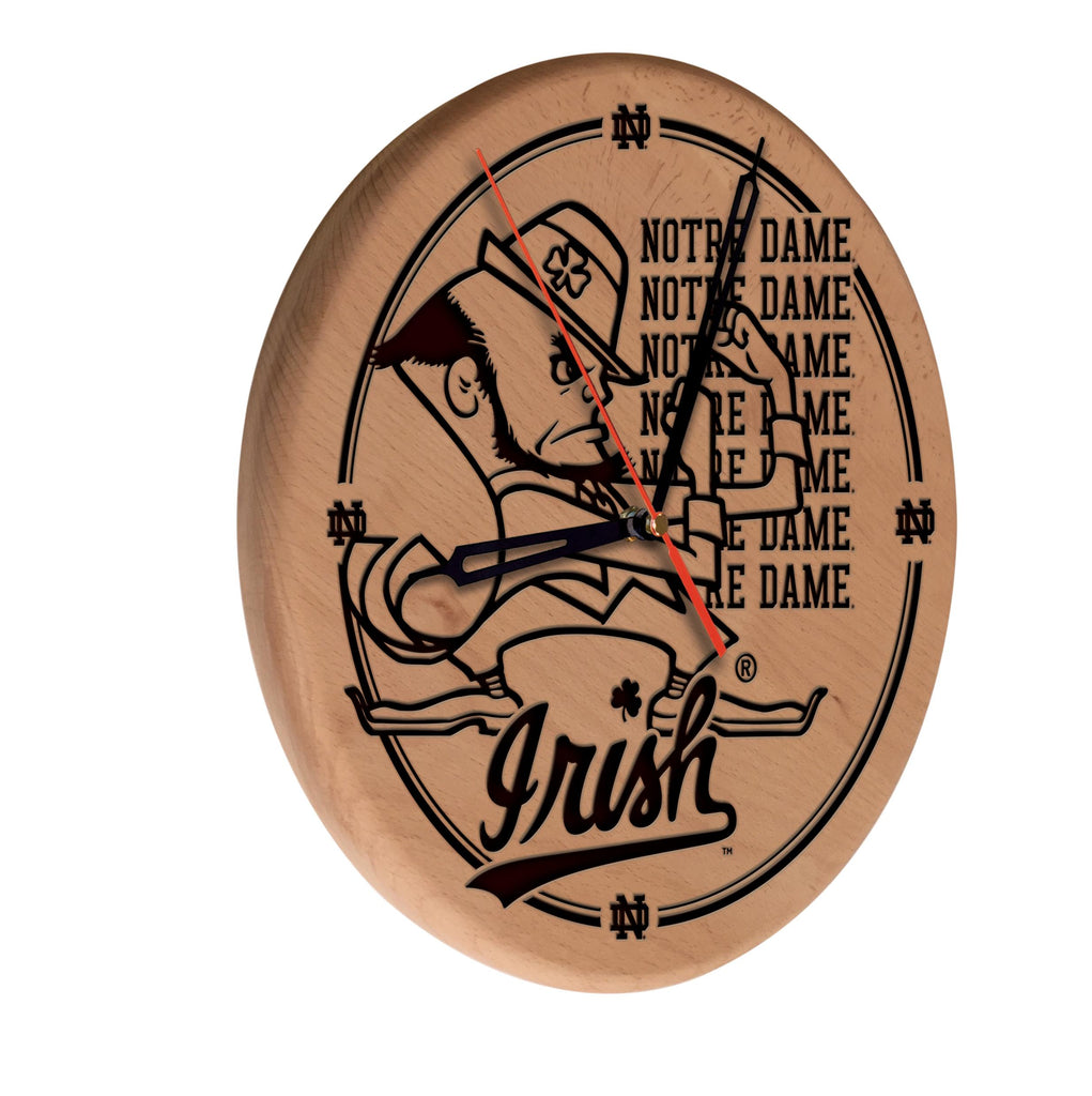 Notre Dame Laser Engraved Wood Clock