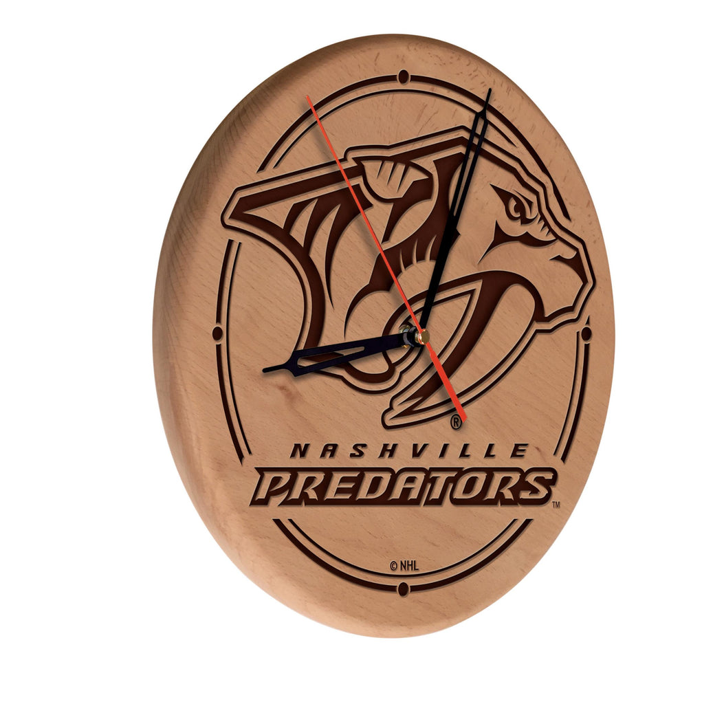 Nashville Predators Laser Engraved Wood Clock