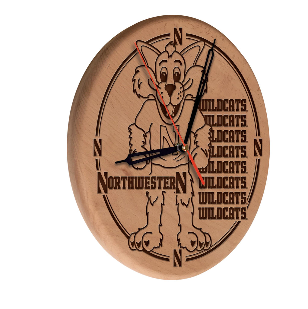 Northwestern Laser Engraved Wood Clock