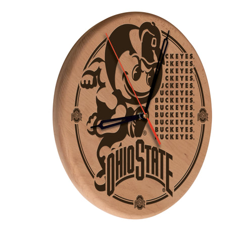 Ohio State Laser Engraved Wood Clock