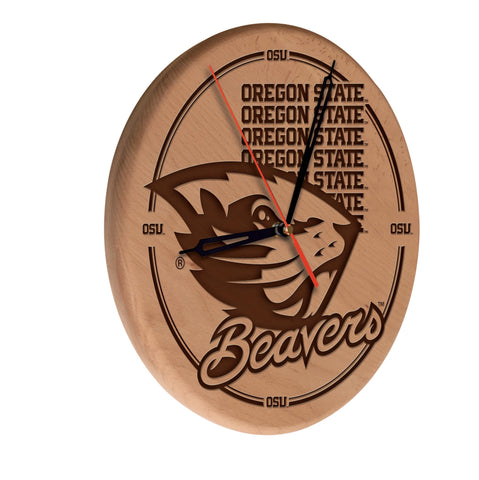 Oregon State Laser Engraved Wood Clock