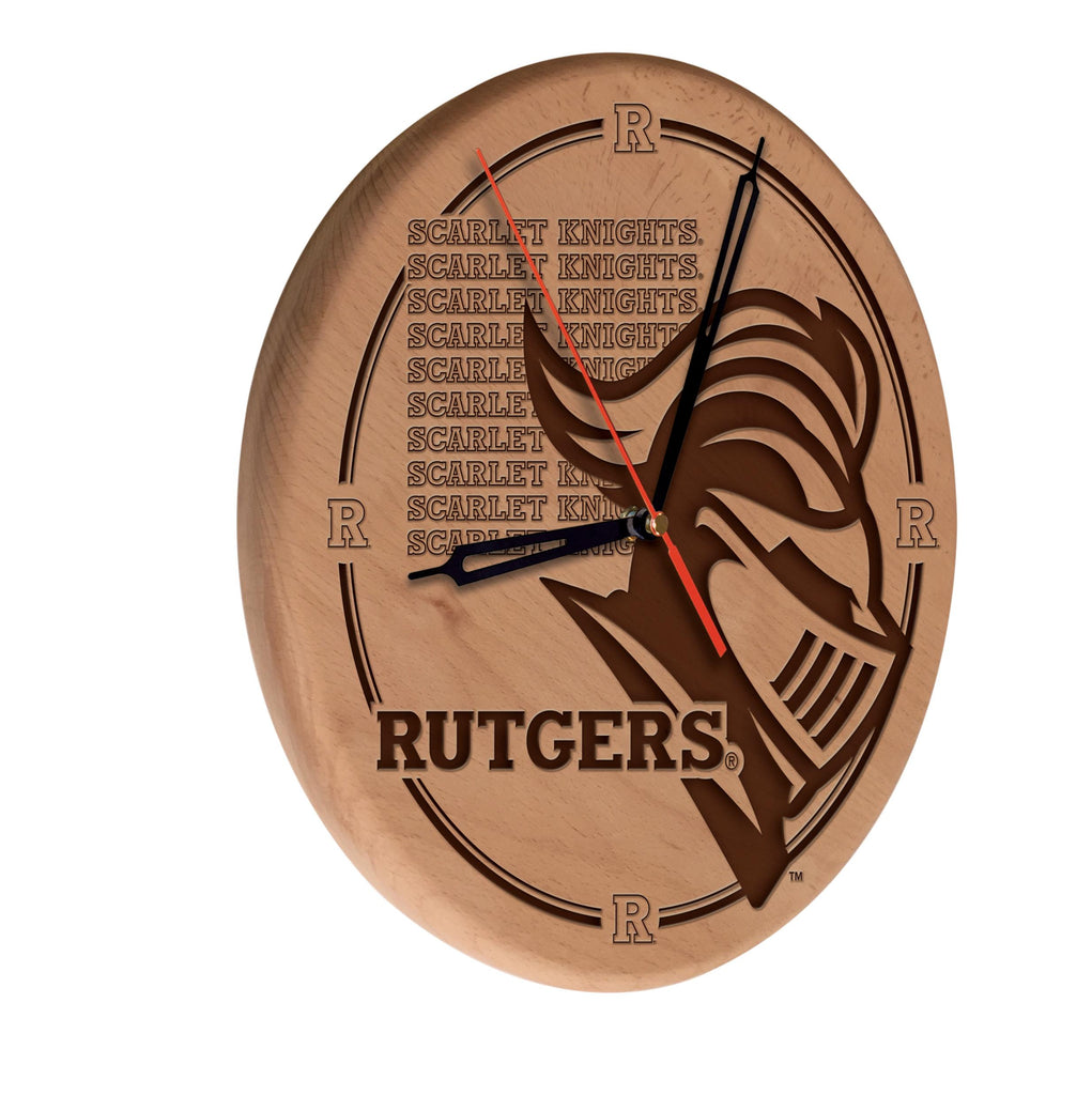 Rutgers Laser Engraved Wood Clock