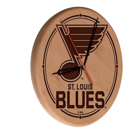 St Louis Blues Laser Engraved Wood Clock