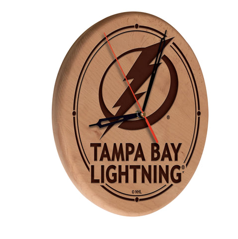 Tampa Bay Lightning Laser Engraved Wood Clock