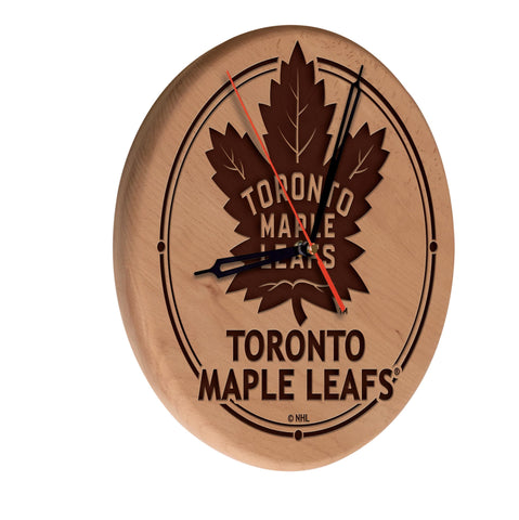 Toronto Maple Leafs Laser Engraved Wood Clock