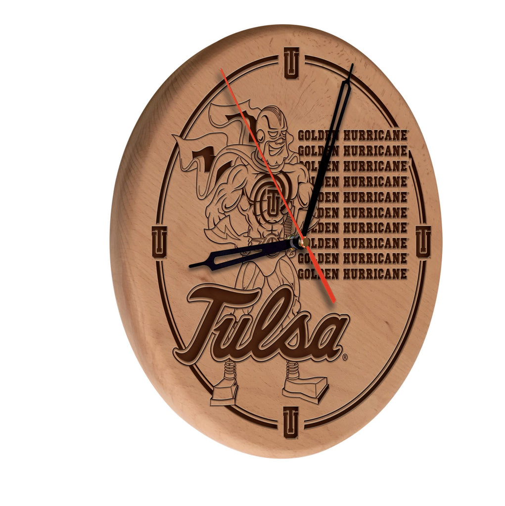 Tulsa Laser Engraved Wood Clock