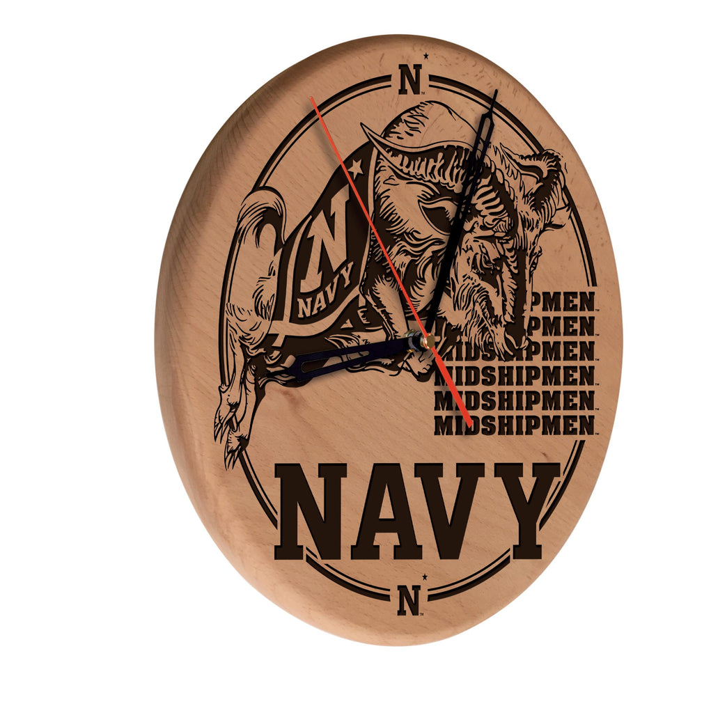 Us Naval Academy (navy) Laser Engraved Wood Clock