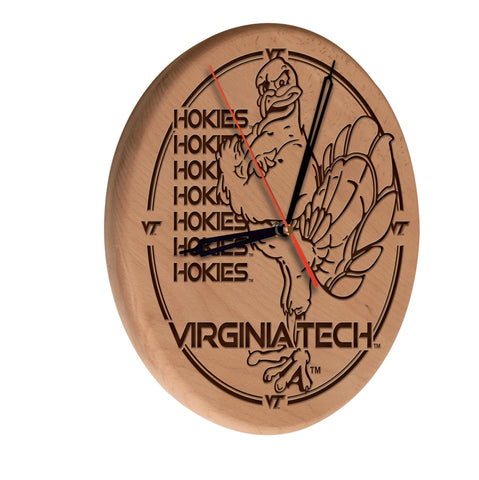 Virginia Tech Laser Engraved Wood Clock