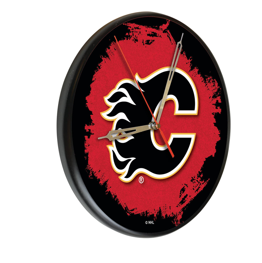 Calgary Flames Digitally Printed Wood Clock