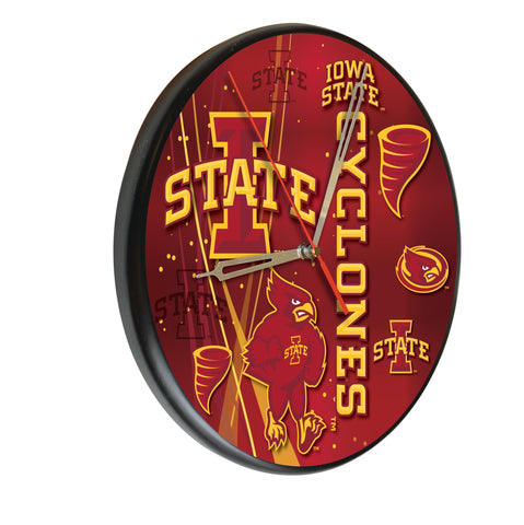 Iowa State Digitally Printed Wood Clock