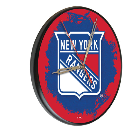 New York Rangers Digitally Printed Wood Clock