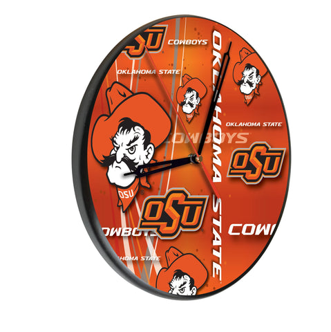 Oklahoma State Digitally Printed Wood Clock