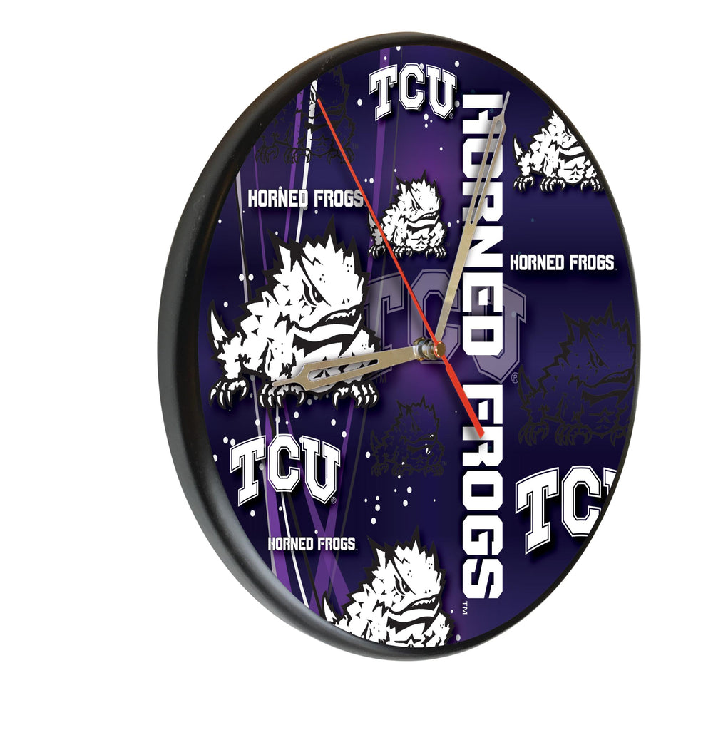 Tcu Digitally Printed Wood Clock