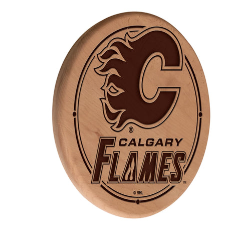 Calgary Flames Laser Engraved Wood Sign